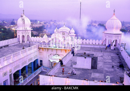 India, Punjab State, Anandpur Sahib, Gurdwara or Temple of Anandgarh Sahib Stock Photo