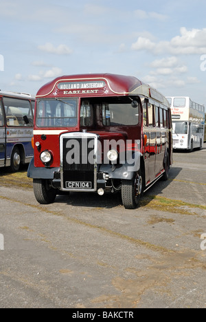 Three quarter front view of CFN 104 a preserved Leyland Tiger PS1 1 with a 7 4 litre engine and Park Royal C32R body At the Stock Photo