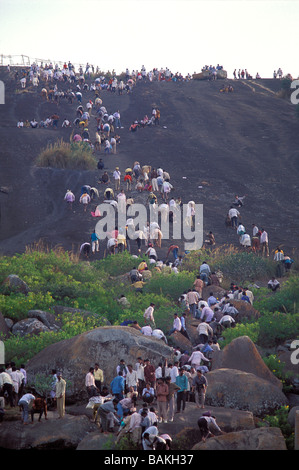 India, Karnataka State, Shravanabelagola, the most important religious place of the Jainism, the mahamastakabisheka is the head Stock Photo