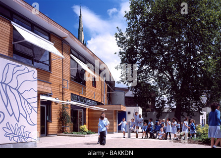 Larmenier and Sacred Catholic Primary School, London, United Kingdom, Studio E Architects, Larmenier and sacred catholic primary Stock Photo