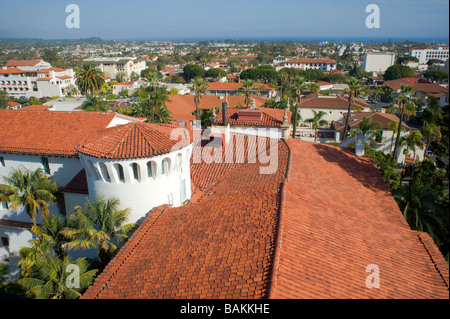 Santa Barbara courthouse, a view from El Mirador (clock tower) on the forth floor Stock Photo