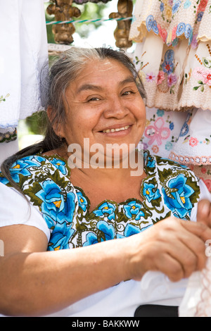 Mayan Women in Valladolid Yucatan Mexico Stock Photo