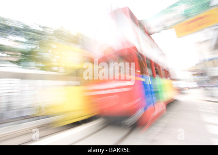 Tram Warped Stock Photo