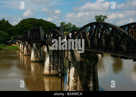 Bridge over the River Kwai, Kanchanaburi, Bangkok, Thailand Stock Photo