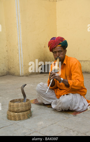 Snake charmer Jaipur Rajasthan India Stock Photo