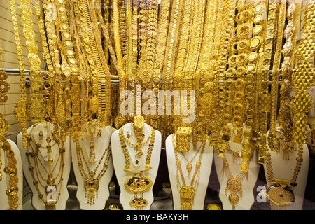 Jewellery in gold souk Stock Photo