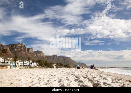 People on Camps Bay beach, Cape Town, South Africa Stock Photo