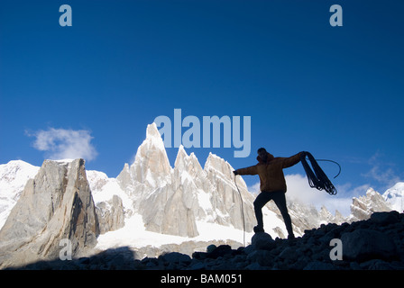 Climber in patagonia Stock Photo