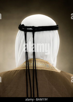 Rear view of a muslim man Stock Photo