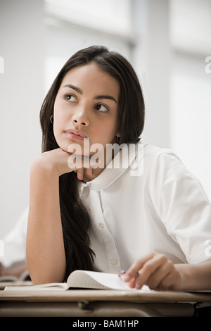 Girl in classroom Stock Photo