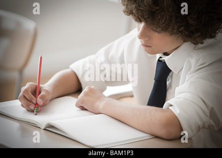 Boy in classroom Stock Photo