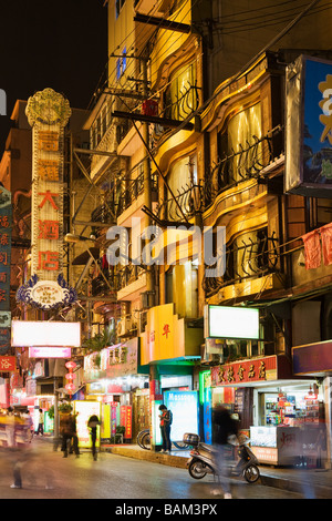 Shanghai street at night Stock Photo