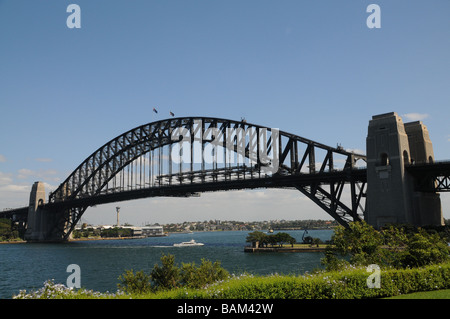 Sydney, Australia View of Sydney Harbour Bridge. Icons of Australia, the bridge opened in 1932, The Opera House in 2003. Stock Photo