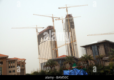 Dubai A view of construction going on in city. The Burj Dubai is set to become the world's tallest building. Stock Photo