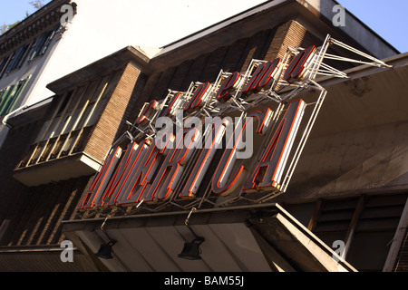 'Cinema America' movie theatre marquee in Rome, Italy. Stock Photo