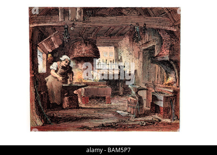 the locksmith Barnaby Rudge: A Tale of the Riots of 'Eighty is an historical novel by the author Charles Dickens. Barnaby Rudge Stock Photo