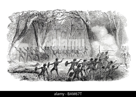 Affray of Aboriginal Tribes Stock Photo - Alamy