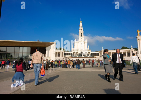 Portugal, Beira Littoral Province, Fatima, basilica built on the place of the vision of the Blessed Virgin Mary in 1917 Stock Photo