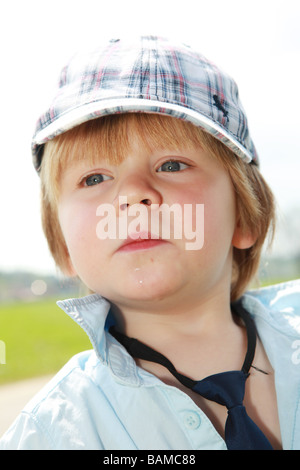 potrait of a two years old boy outdoors Stock Photo