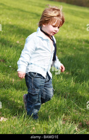 potrait of a two years old boy outdoors Stock Photo