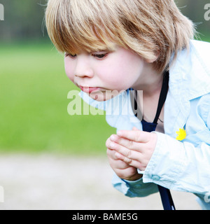 potrait of a two years old boy outdoors Stock Photo