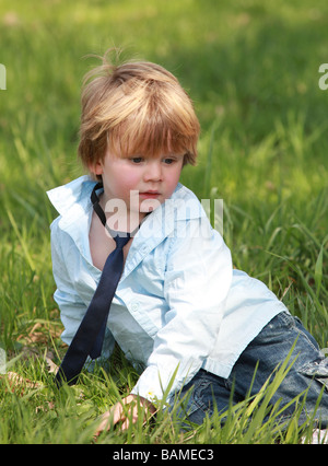 potrait of a two years old boy outdoors Stock Photo