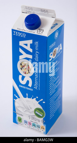 soya milk  carton 'lactose free' Stock Photo