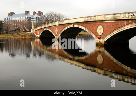 John W Weeks Bridge over the Charles River between Allston and Cambridge, Massachusetts, USA Stock Photo