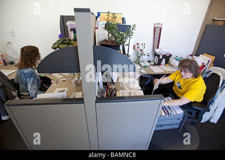 Clerical Workers in Law Library at University of Chicago Stock Photo