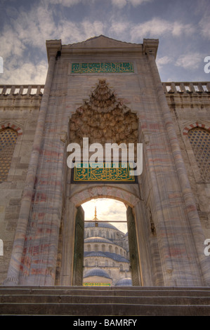 Outside entrance to the Blue Mosque Istanbul, Turkey Stock Photo