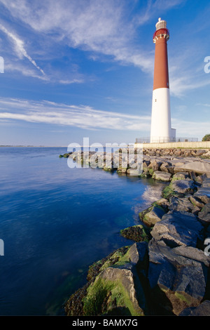 Vertical View of The Barnegat Lighthouse Long Beach Island New Jersey Stock Photo