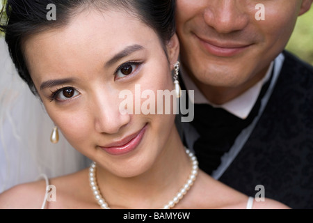 A bridge and groom on their wedding day Stock Photo