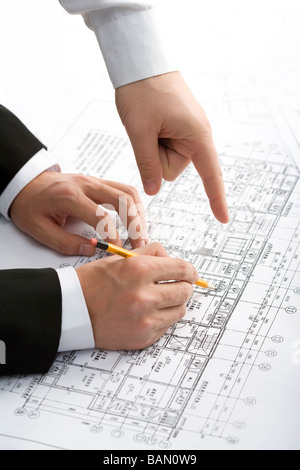 The blueprints Stock Photo
