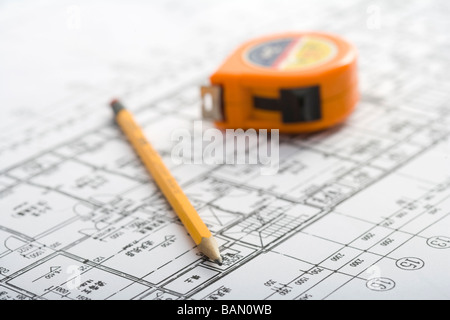 The blueprints Stock Photo