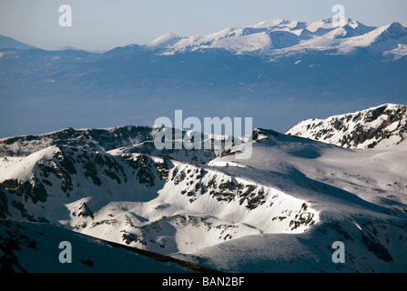 view from Mussala peak, Rila mountain, the highest place on Balkans peninsula, Bulgaria Stock Photo