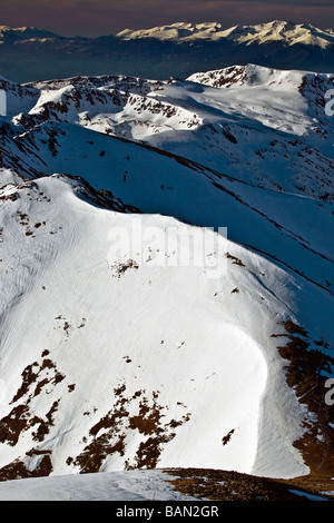 view from Mussala peak, Rila mountain, the highest place on Balkans peninsula, Bulgaria Stock Photo