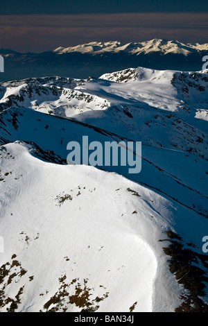 view from Mussala peak, Rila mountain, the highest place on Balkans peninsula, Bulgaria Stock Photo