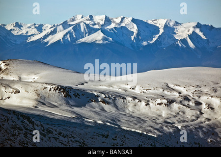 view from Mussala peak, Rila mountain, the highest place on Balkans peninsula, Bulgaria Stock Photo