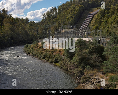 PART OF THE HYDROELECTRIC SCHEME AT TUNGATINAH TASMANIA AUSTRALIA Stock Photo