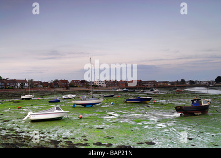 Stranded boats at low tide in Chichester Harbour Emsworth England UK Stock Photo