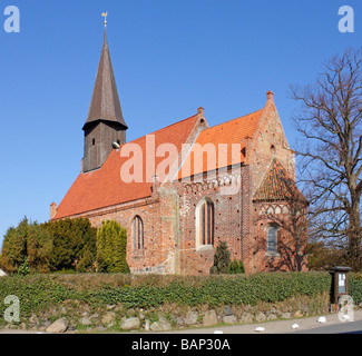 church, Schaprode, Ruegen Island, Mecklenburg Western-Pomerania, Northern Germany Stock Photo