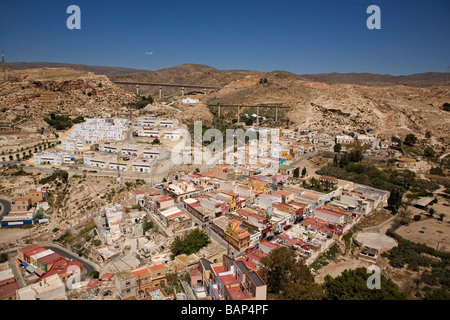 Panoramic View from Monumental Citadel and Castle Almeria Andalusia Spain Stock Photo