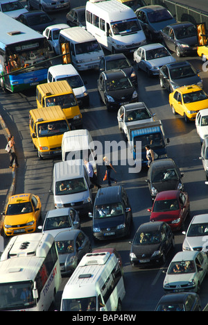 ISTANBUL, TURKEY. Evening rush hour traffic in Beyoglu district. 2008. Stock Photo