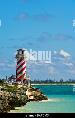 High Rock lighthouse at High Rock, Grand Bahama, Bahamas. Stock Photo