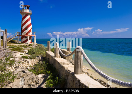 High Rock lighthouse at High Rock, Grand Bahama, Bahamas. Stock Photo