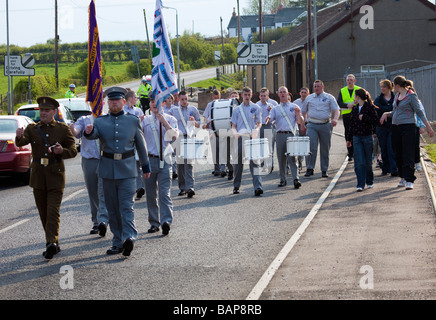 loyalist drummers march with flute band during 12th July Orangefest ...