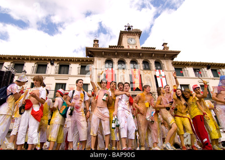 Chupinazo, opening ceremony celebration during Fiestas in Spain. Stock Photo