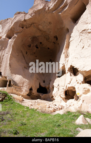 Ancient cave dwellings in Cappadocia Turkey Stock Photo