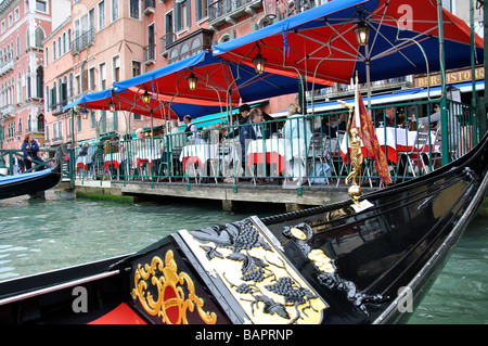 Gondolas on Grand Canal, Venice, Veneto Region, Italy Stock Photo