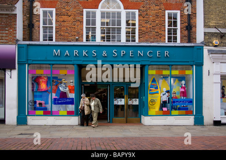 Marks and Spencer shop in East Street, Chichester, West Sussex, UK Stock Photo